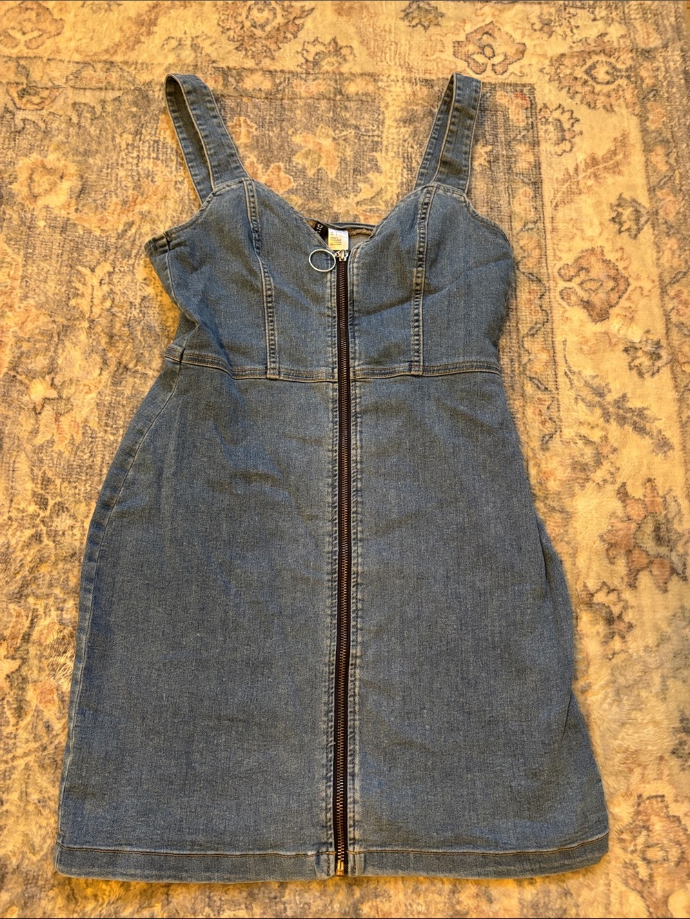 H&M Denim Zip-Front Mini Dress - Blue